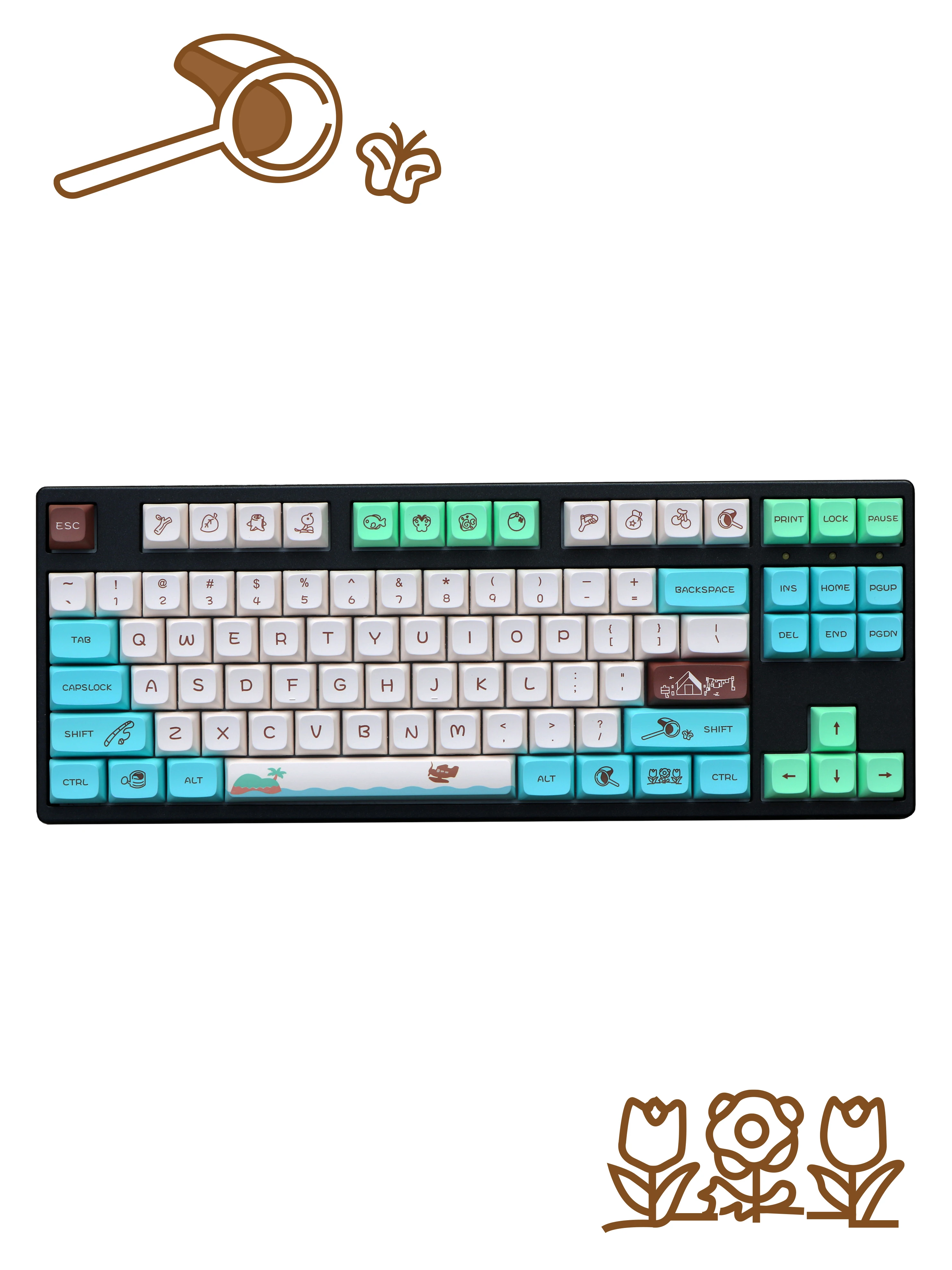 

W peripheral dynamic Sen childlike PBT thermal sublimation XDA ball cap 147 key mechanical keyboard personality key cap 7U space