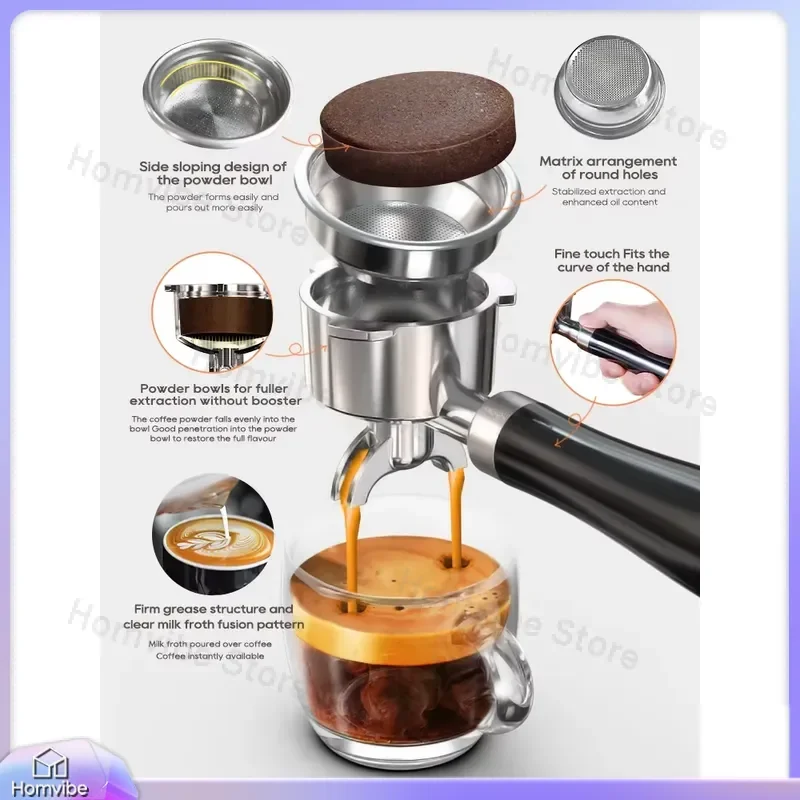 20 Bar Semi Automatic Espresso Machine with Adjustable Temperature Control 58mm Portafilter Cold Hot Coffee Maker