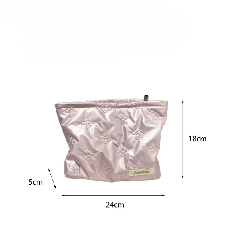 PU Leather Heart Hand Bag Multifunctional Storage Pouch Portable Cosmetic Bag For Skincare Products Coin Purse