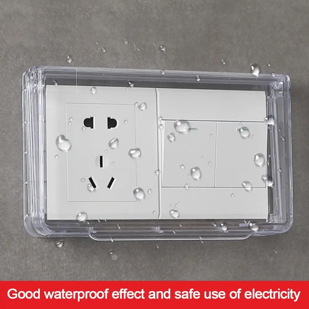 Wall-mounted Switch Protective Cover Self-Adhesive 86 Type Socket Waterproof Box Plastic Electric Plug Cover Bathroom