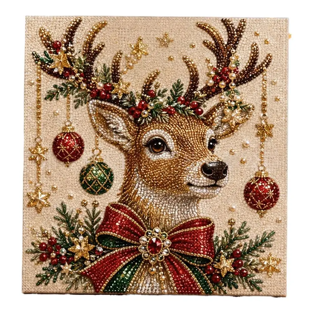 DIY Weihnachts-Perlenkunst-Sets 20x20cm Diamantmalerei Weihnachts-Perlenkunst-Set Weihnachtsmann Elch Auto DIY Dekorationsmalerei 2026 – Detail 11