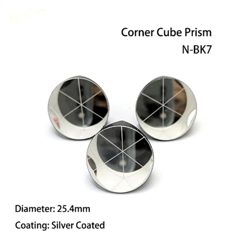 BK7 Copper Coated 1inch Trihedral Retroreflector, 6 Arc Secs Return Beam, Plated 25.4mm Corner Cube Prism