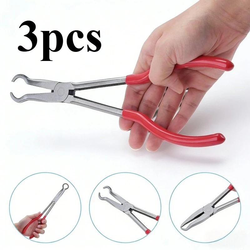 3Pcs/Set Long Nose Pliers Set 11'' O-Shape Tip Circle Pliers 0.2/0.5/0.7in Craft Repair Tools