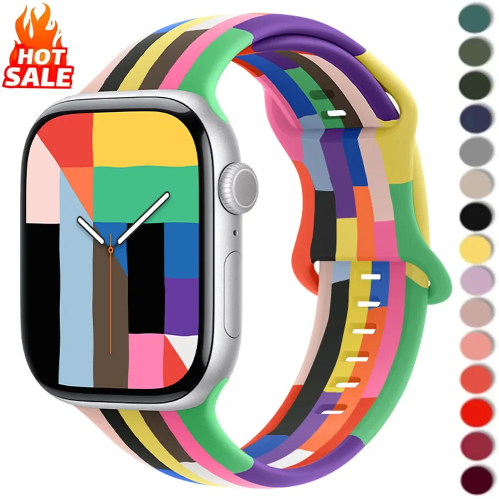 Pulseira de silicone para apple watch band 10 46mm 42mm 9 8 7 45mm 41mm ultra 2 49mm pulseira iwatch 6 5 4 se2 44mm 40mm cinto