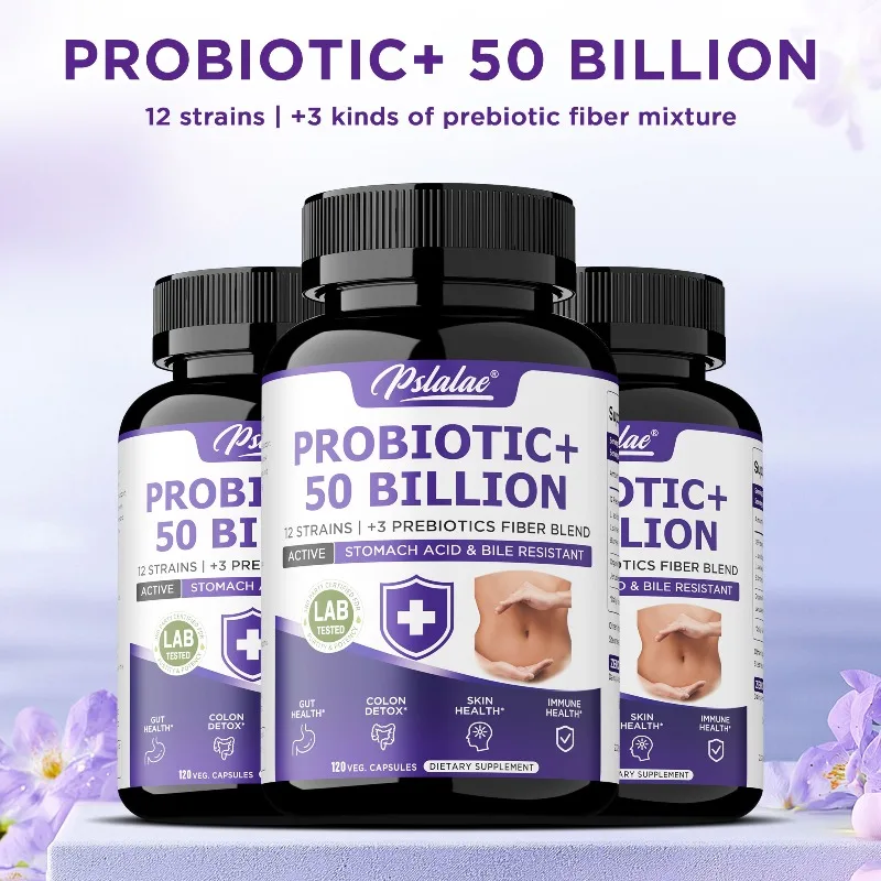 Probiotic 50 Billion - Reduce Fatigue, Balances Intestinal Flora,Supports Digestive and Overall Health,Enhances Immunity,Non-GMO