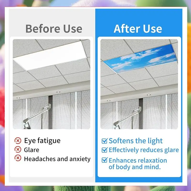

4 Pcs Fluorescent Light Covers,Light Covers For Ceiling Lights Classroom, Magnetic Light Filters For Office-ABXK