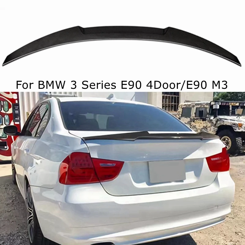 

For BMW 3 Series E90 4Door/E90 M3 2005-2012 M4 Style Carbon Fiber Rear Spoiler Trunk Wing FRP Glossy Black Forged Carbon