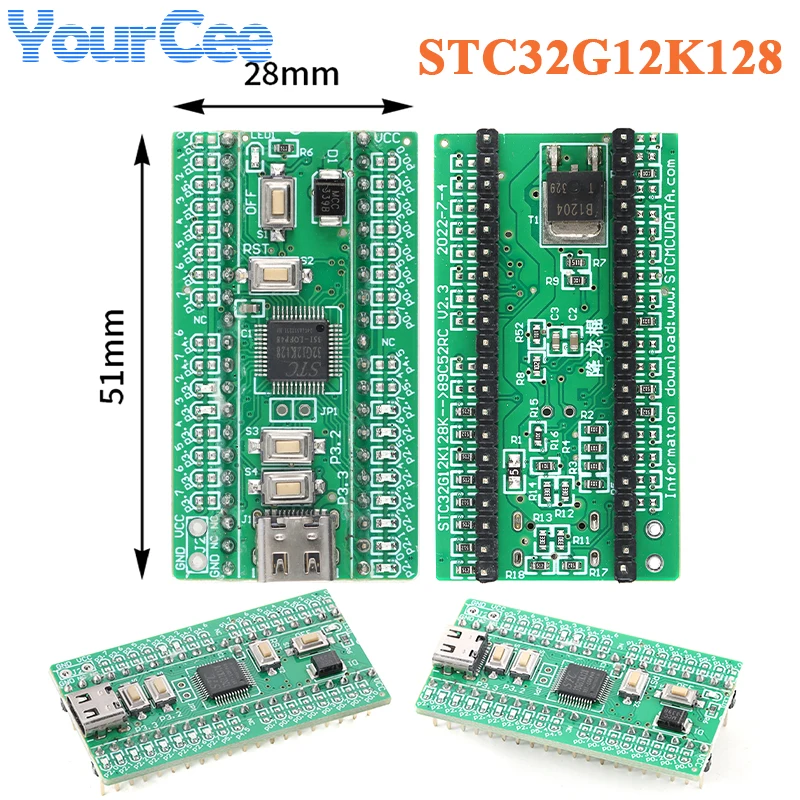 2pcs/1pc STC32G12K128 STC32 Core Function Learning Demo System Development Board Module Max 128K Flash 32bit 8051 1.9v-5.5v