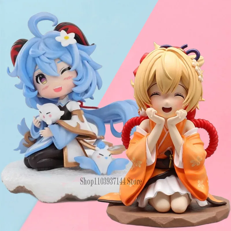 Genshin Impact Statue Q Version Ganyu Action Figure Toys, Kawaii Yoimiya Figurine, Butter Anime Model, PVC Collection, Décoration Cadeau