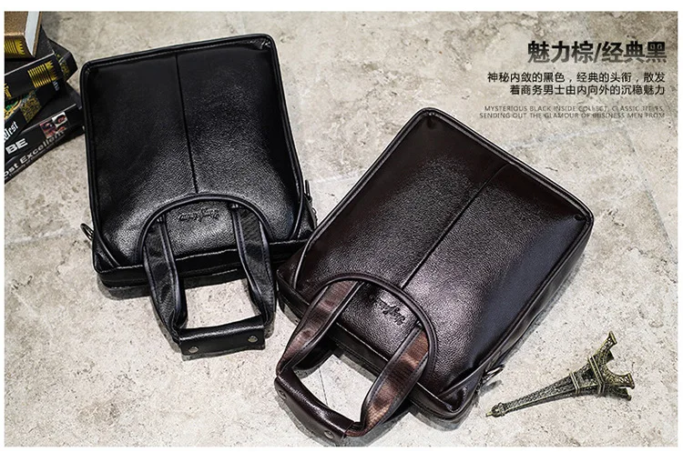 

New Fashion Business Men's Handbags Cow Genuine Leather Male Shoulder Bag Vintage Crossbody Boy Luxury Messenger Briefcase Bags
