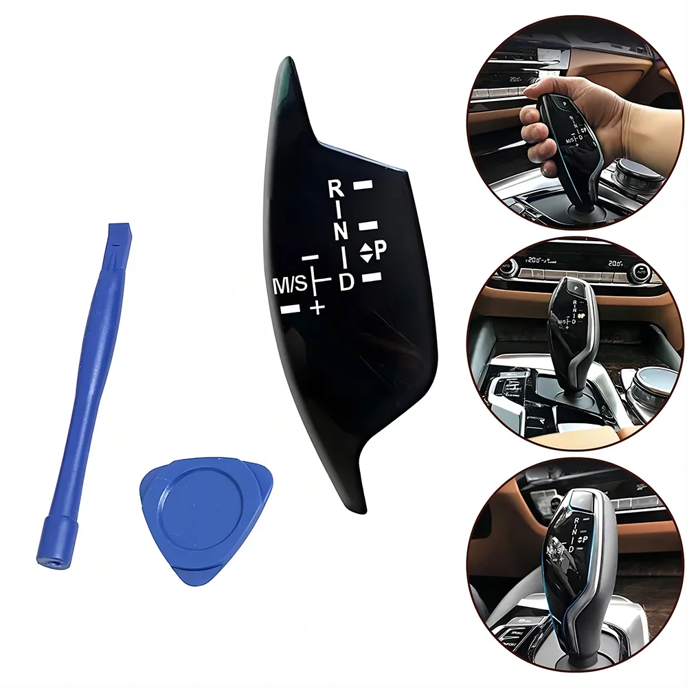 LHD Car Gear Shift Knob Panel Trim Cover Button Sticker For BMW 5 6 7 Series G30 G38 G02 525 530 Auto Parts Accessories