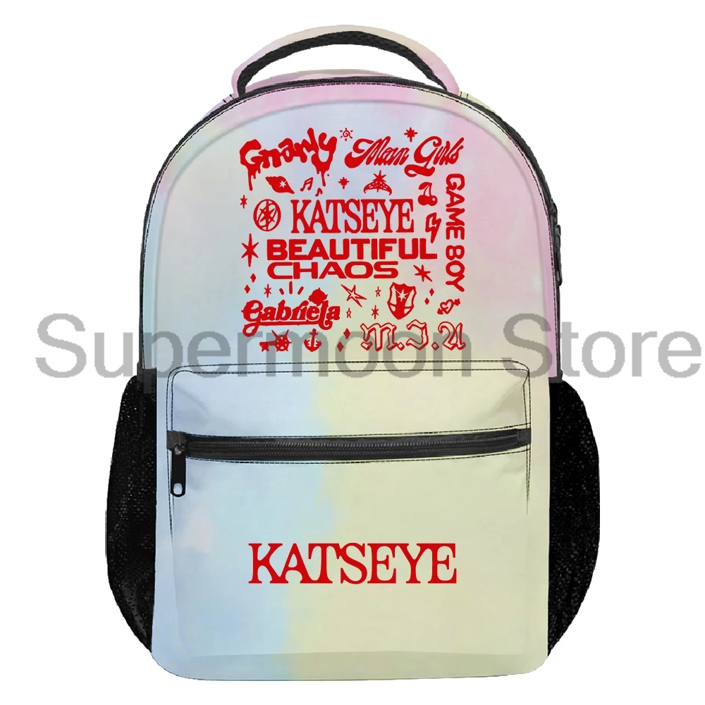 Katseye Beautiful Chaos Merch Backpack Men Women Rucksack Casual Travel Bag Unisex Outdoor Daypack 3