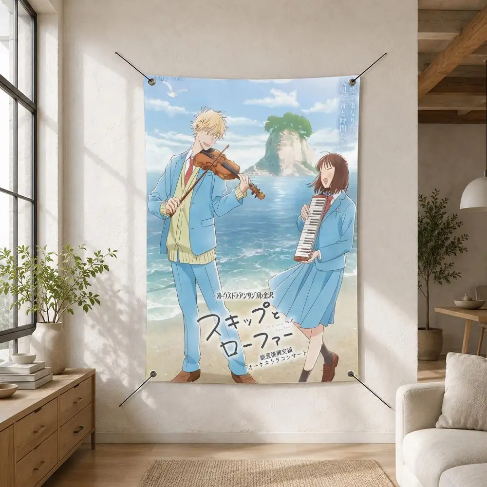 Anime S-Skip And L-Loafer Flags Custom Camping Outdoor Garden Room Bedroom Decor Party Backdrops Wall Art Family Gifts
