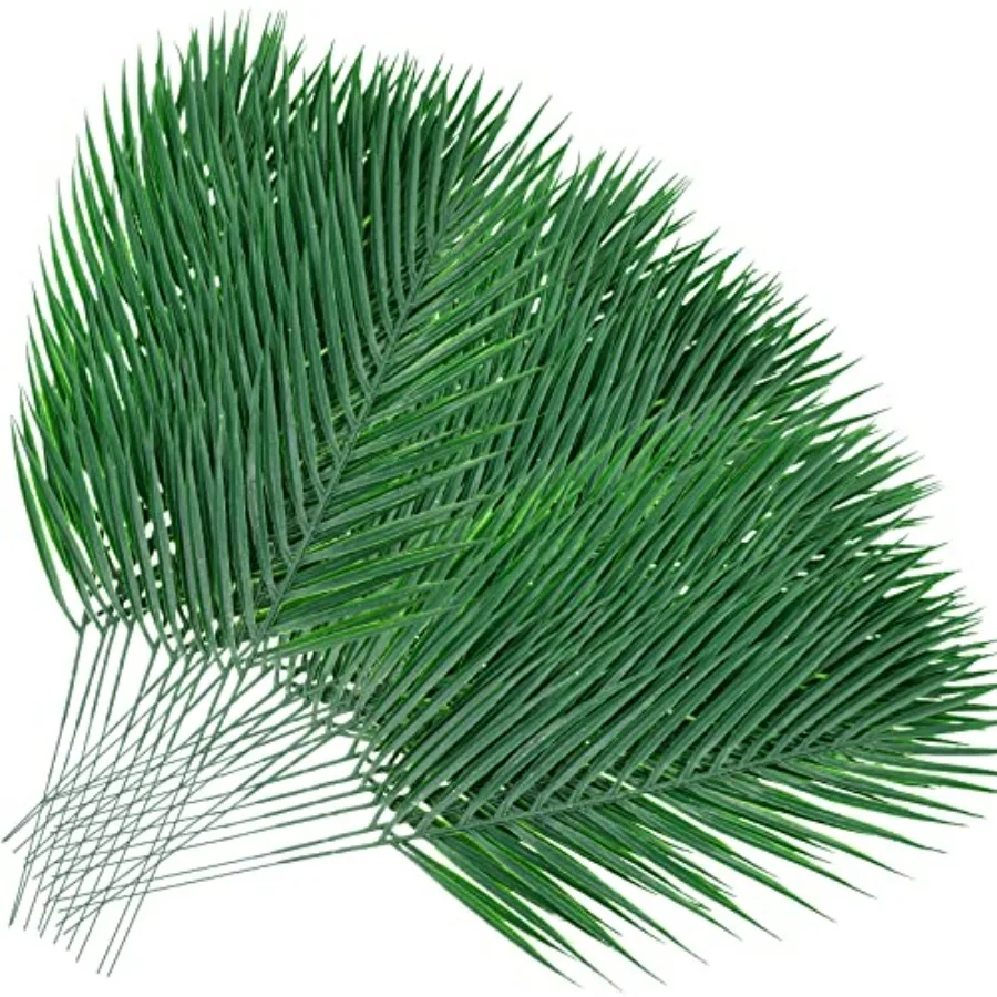 

100 Pcs Easter Palm Leaves for Palm Sunday Artificial Fake Branches Tree Stems Large Faux Greenery Plants Fronds for Church Hol
