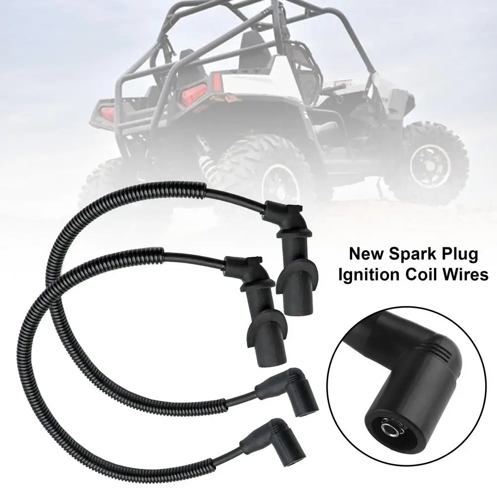 2PCS Ignition Coil Spark Plug Cap & Wire for Polaris Sportsman Ranger RZR 700 800 ATV Accessories Offroad Motorcycle Parts