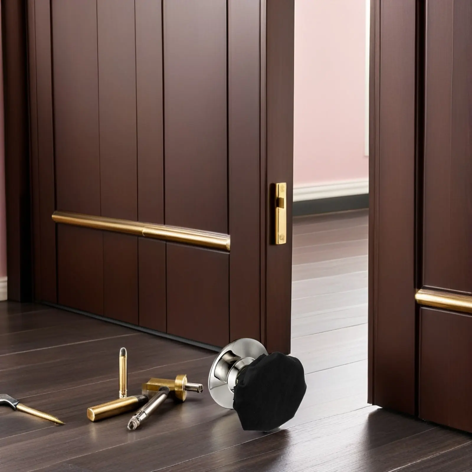 

4Pcs Anti-Static Door Knob Protector Cover Soft Round Door Handle Sleeve Protector for Bedroom Bathroom Office Decorative Handle