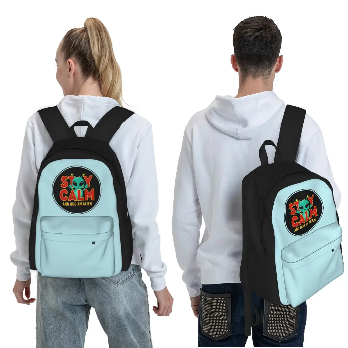 Alien Student Backpack School Bag Hiking Travel Daypack for Boys Girls Fashion Bookbag Shoulder Bags