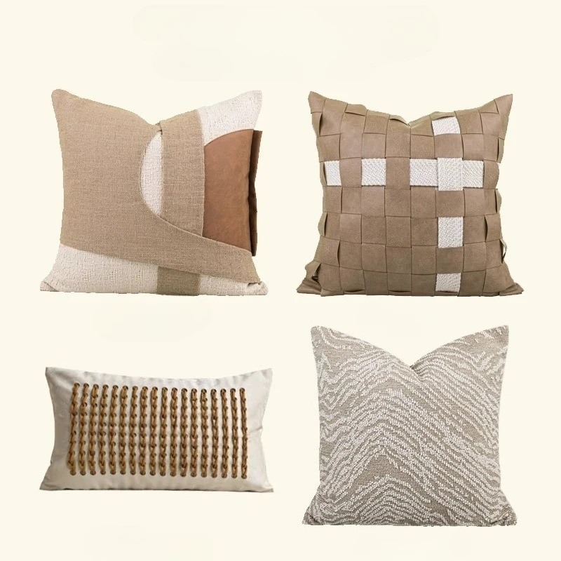 30X50/45X45/50X50CM Rice Coffee Throw Pillow Cover Light Luxury Stamping Waist Cushion Cover Decor Home Decorative Pillowcase