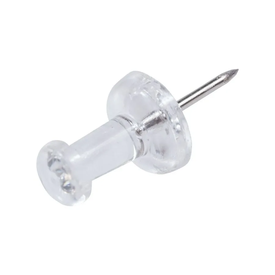 Clear Push Pins 1 inch for Office and Home Use 2 Packs of 100 Transparent Pins Ideal for Bulletin Boards and Craft Projects Dur