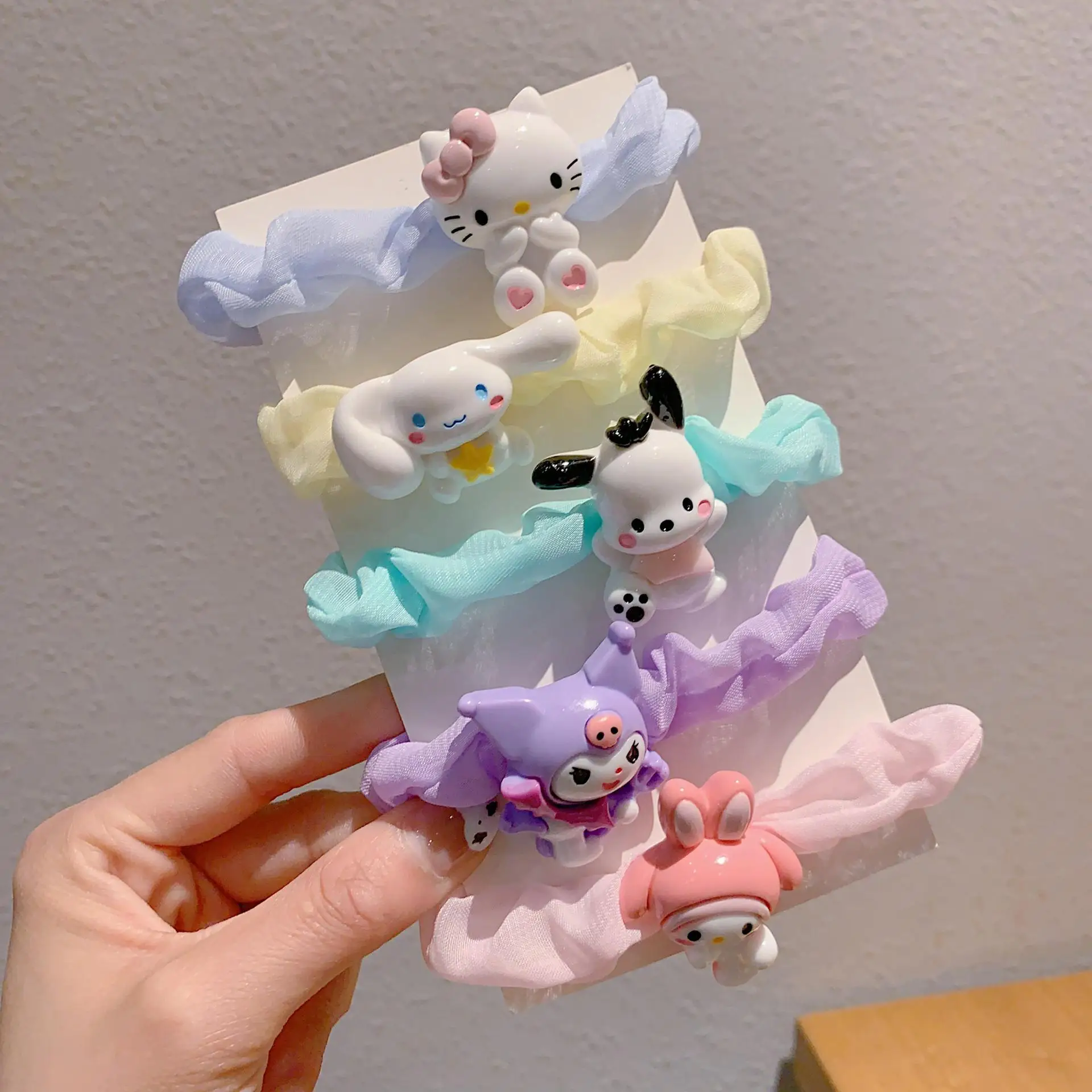 Sanrio Hello Kitty Hair Accessories Cute Cartoon Melody Kuromi Cinnamoroll Student Cute Hair Tie Surprise Gift Free Shipping