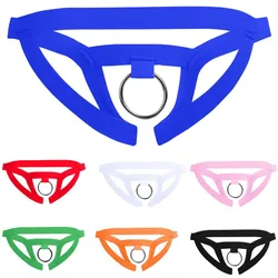 Men'S Fashion Sretch G-String Solid T-Back Micro Thong Briefs Sexy Steel Ring Underwear Male Low-Waisted Erotic solid Lingerie