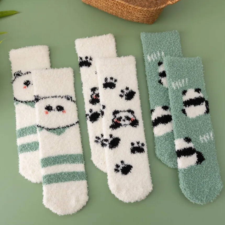 Winter Autumn Plush Socks for Woman Thick Cute Sweet Middle Tube Sock