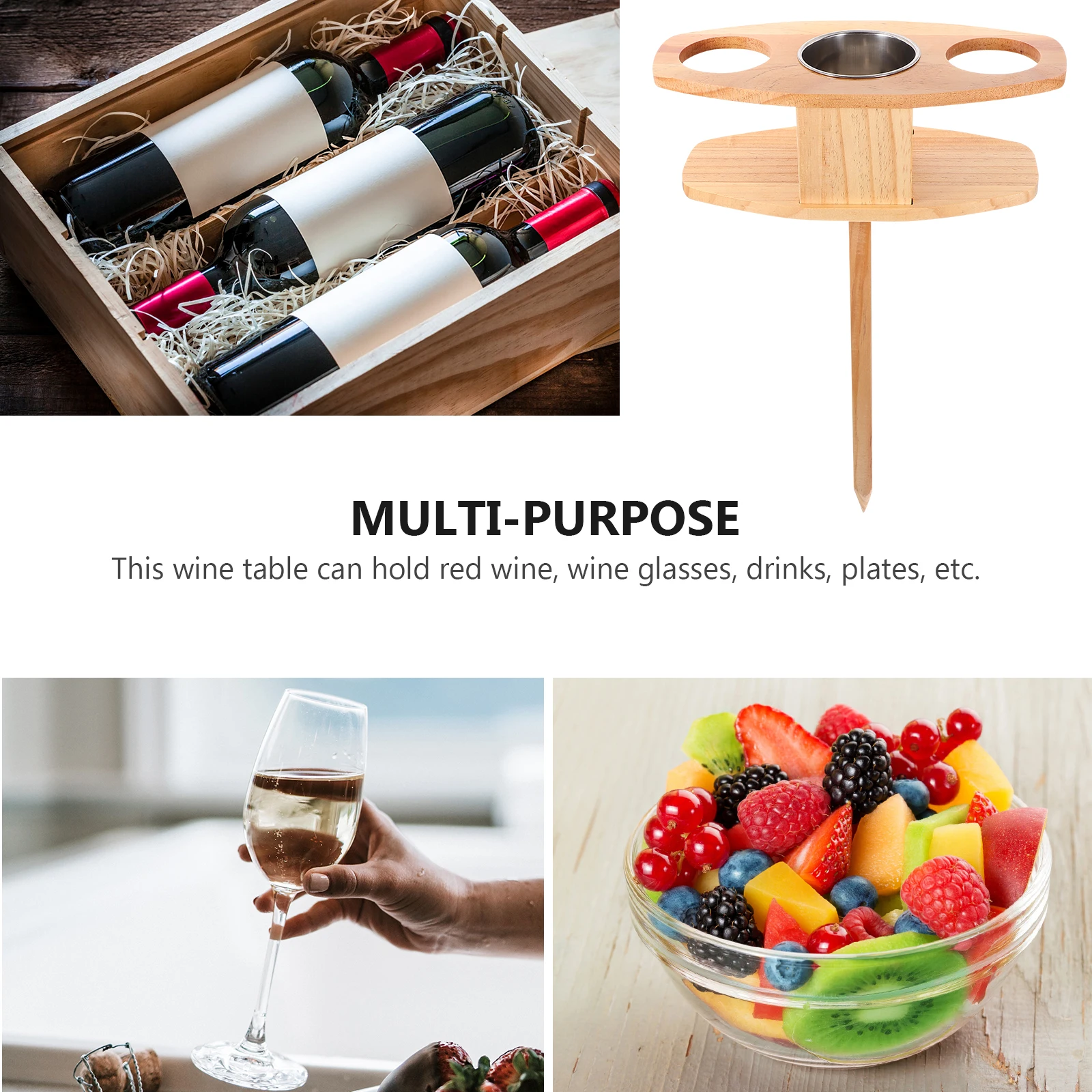 

Portable Wine Glass Folding Drinks Outdoor Tables Patio Desk for Picnic