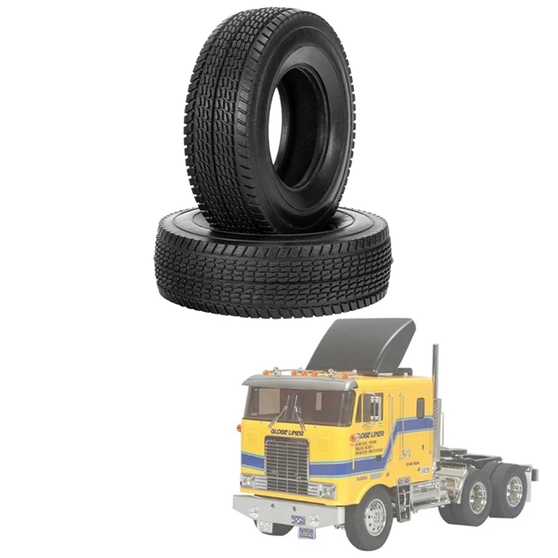 2Pcs 25Mm Hard Rubber Tires For 1/14 Tamiya RC Semi Tractor Truck Tipper MAN King Hauler ACTROS SCANIA Upgrades Parts