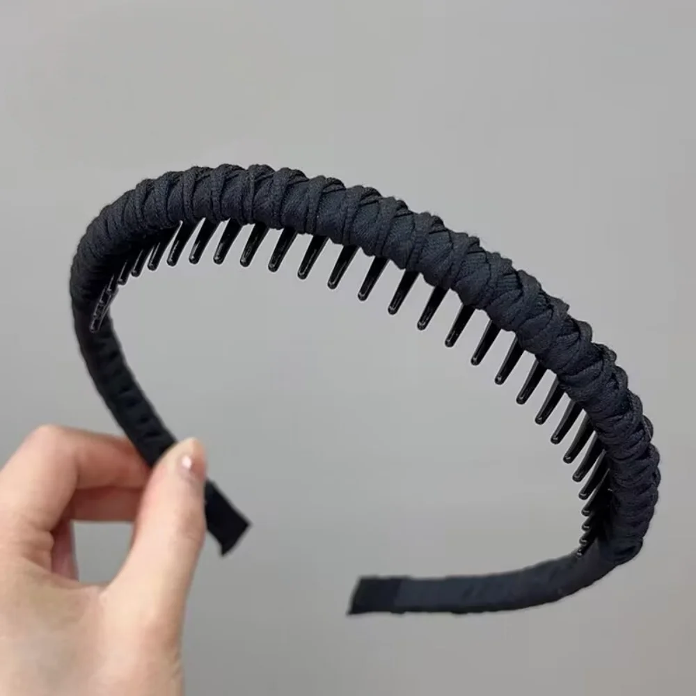 Geflochtenes Stoff-Stirnband, Einfarbiges Dünnes Haarband, Doppelter Böhmischer Rutschfester Haarreif, Haar-Accessoires für Mädchen – Detail 7