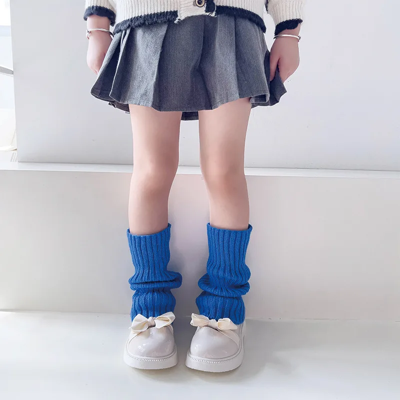 1 Paar Bonbonfarbene Kinder-Beinstulpen Koreanischer Süßer Kinder-Strickfußüberzug Mädchen Lolita-Stil Einfarbige Warme Elastische Röhrensocken – Detail 8