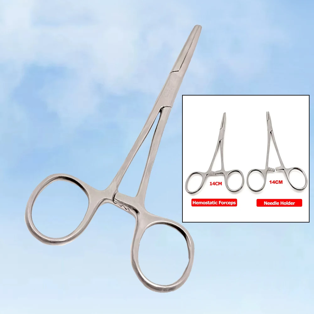 

2 шт., держатель для стоматологических игл из нержавеющей стали, щипцы для артерии, зажим для пиана для извлечения зубов, хирургия полости рта, поставка медицинских инструментов