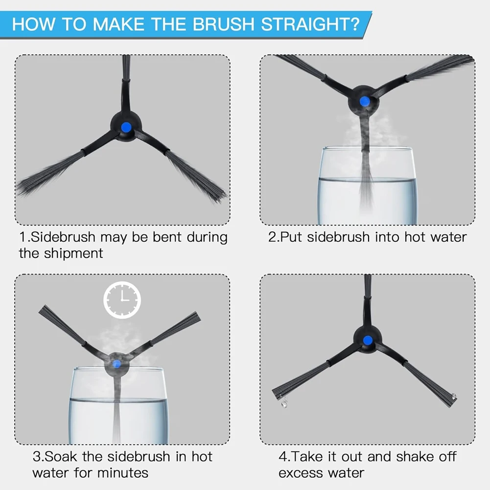 فرشاة جانبية A88X لأجزاء المكنسة الكهربائية Ecovacs Deebot T50 Pro Omni/T50 Max PRO OMNI/T50 Omni/X8 PRO OMNI/X8 Omni