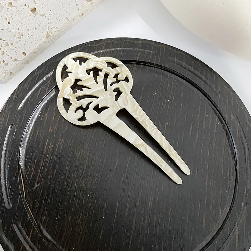 Retro Acetate Temperament Tortoiseshell Hairpin Bun Hairpins Hair Fork Clips Women Lady Styling Tool Accessories