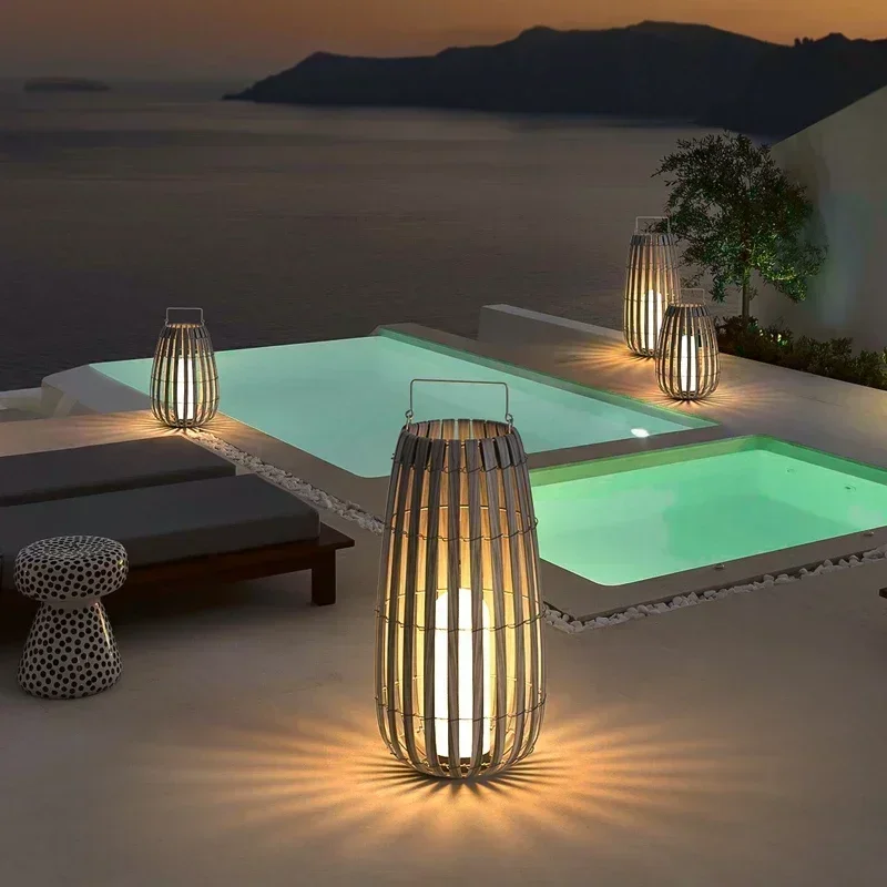 1 stks Outdoor Huis Tuin Olar Buitenverlichting Hand Geweven Tuin Licht Outdoor IP65 Waterdichte Villa Landschap Licht
