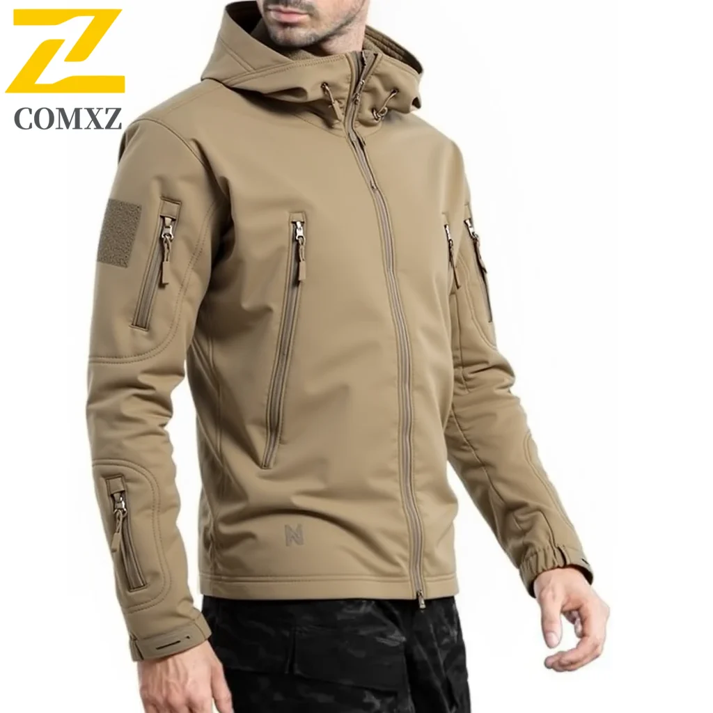 

EiAO Men's Tactical Softshell Jacket Waterproof Outdoor Hunting Coat Military Combat Windbreaker Warm Sports Jacket​ Windbreaker