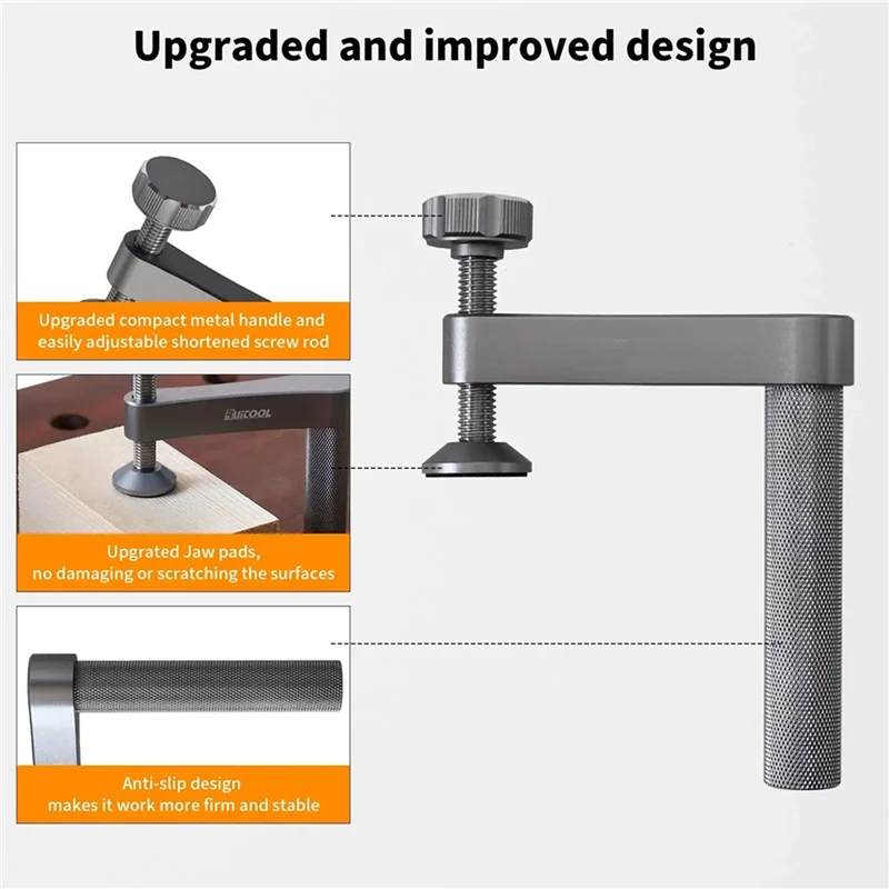 

【Flash Sale】4Pcs Bench Dog Clamp With Non-Slip Pad 19Mm Hold Down Clamp Aluminum Adjustable Table Clamps For Woodworking Tool