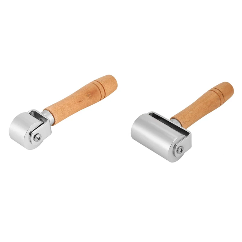 Leather Press Edge Roller Leather Edge Creaser Handmade Wooden Handle Carbon Steel Leather Rolling Craft Roller Tool