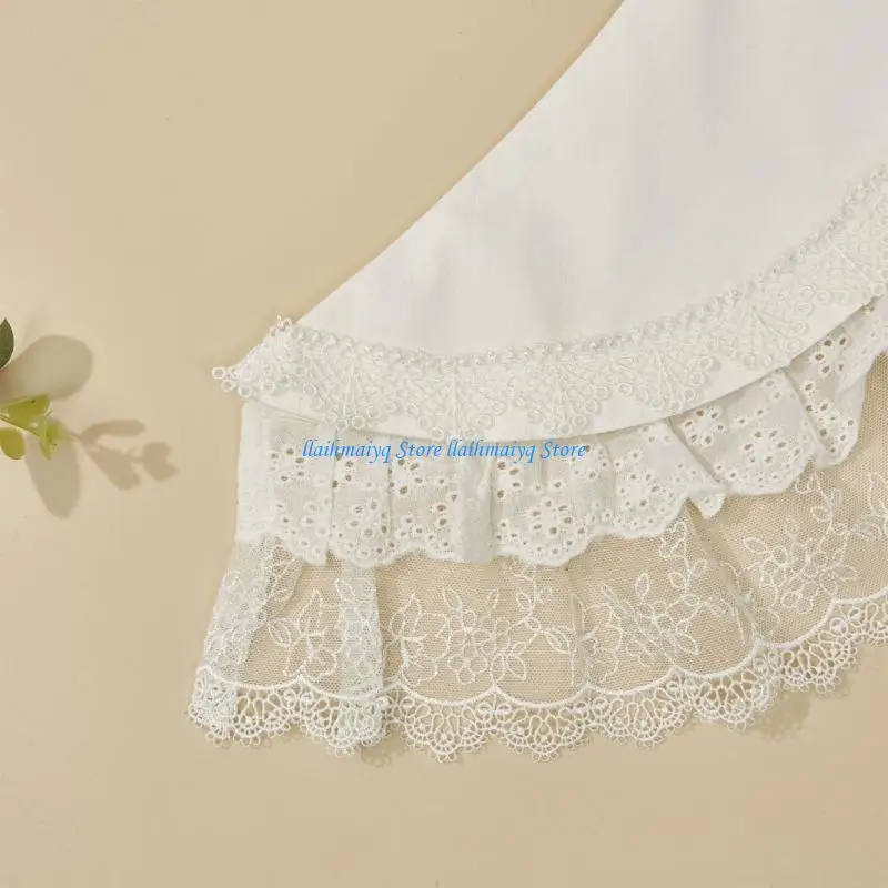 573B Elegant Lace Detachable Collar for Dress Sweater Decorative Collar Neckwear Half Shirt for Women Girl Outfit Enhancer