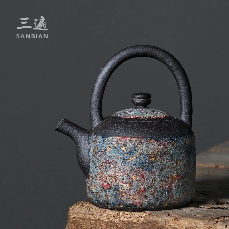 

★★Rock Mine Firewood Tea Kettle Ceramic Household Kung Fu Tea Set Teapot Tea Cooker Tea Kettle Single Teapot