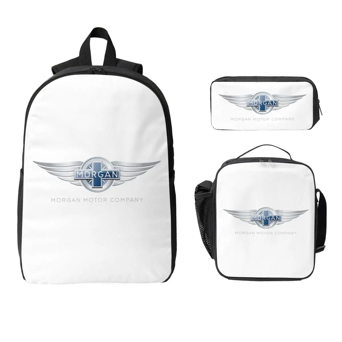 

Morgan Motor Car Company Backpack Boys Girls BookBag School Bag Laptop Shoulder Bags 3ps Insulated Lunch Bag Pencil Case