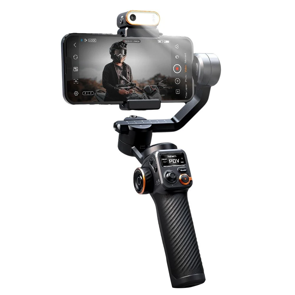 Fill Light M6 Kit 3-Axis Smartphone Gimbal Stabilizer Anti-shake Phone Vlog Gimbal 360° Rotatable OLED Large Screen with AI Visi