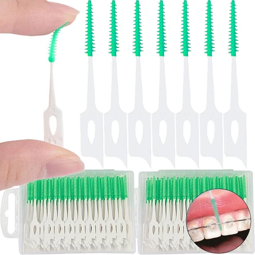Imagen 1 del producto 20/500 Uds cepillo Interdental desechable herramientas de limpieza de dientes palillos entre los dientes cepillo de dientes higiene bucal herramientas de cuidado de la salud