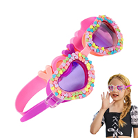 Summer Swimming Goggles Waterproof Heart-shaped Silicone UV Anti-fog Pool Goggle For Toddlers Kids Children Eyewear