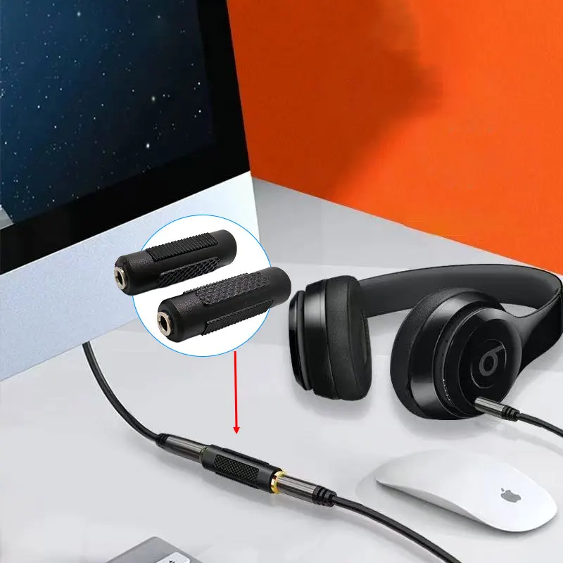 

3.5mm Female to 3.5mmFemale Jack Connector Coupler Adapter Audio Cable Extension For MP3 DVD Headphone Car