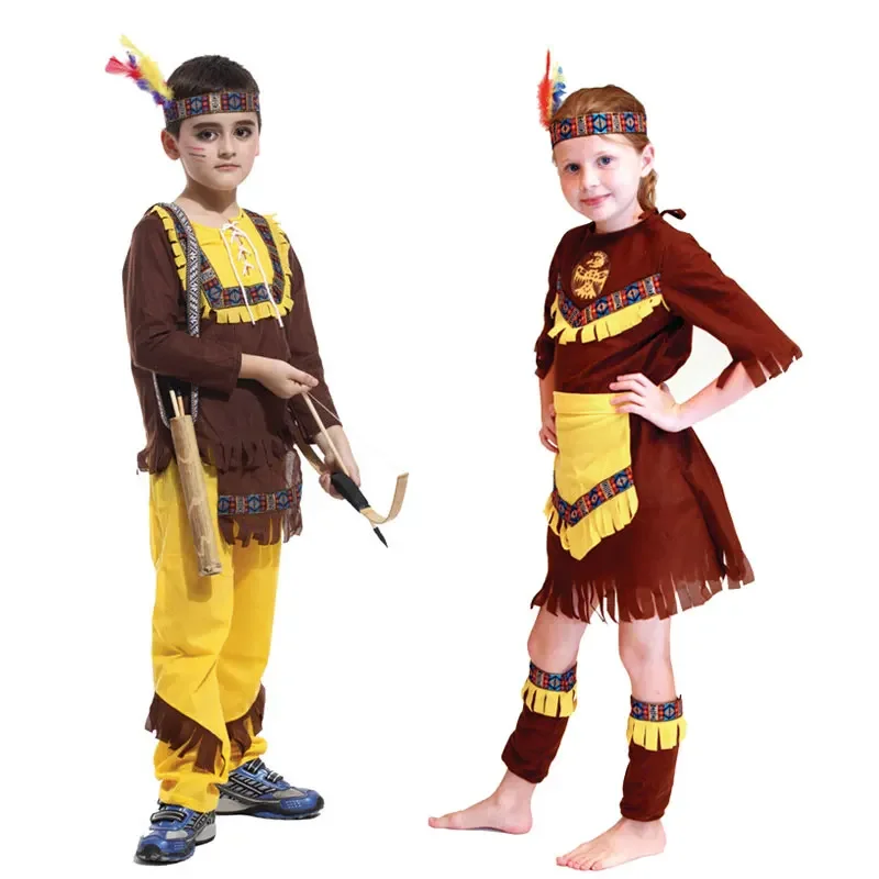 Halloween crianças criança príncipe indiano princesa caçador caçadora traje para meninos meninas purim festa mardi gras fantasia vestido