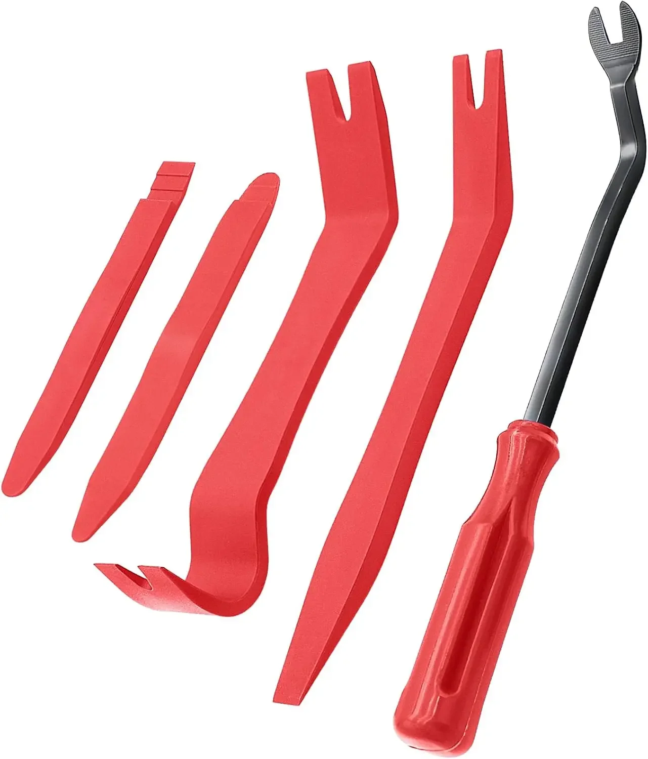 Kit d'outils de retrait de garniture de voiture, outils de rembourrage, outil de levier de retrait de Clip automatique pour dissolvant de fixation de panneau de tableau de bord de porte 5 pièces