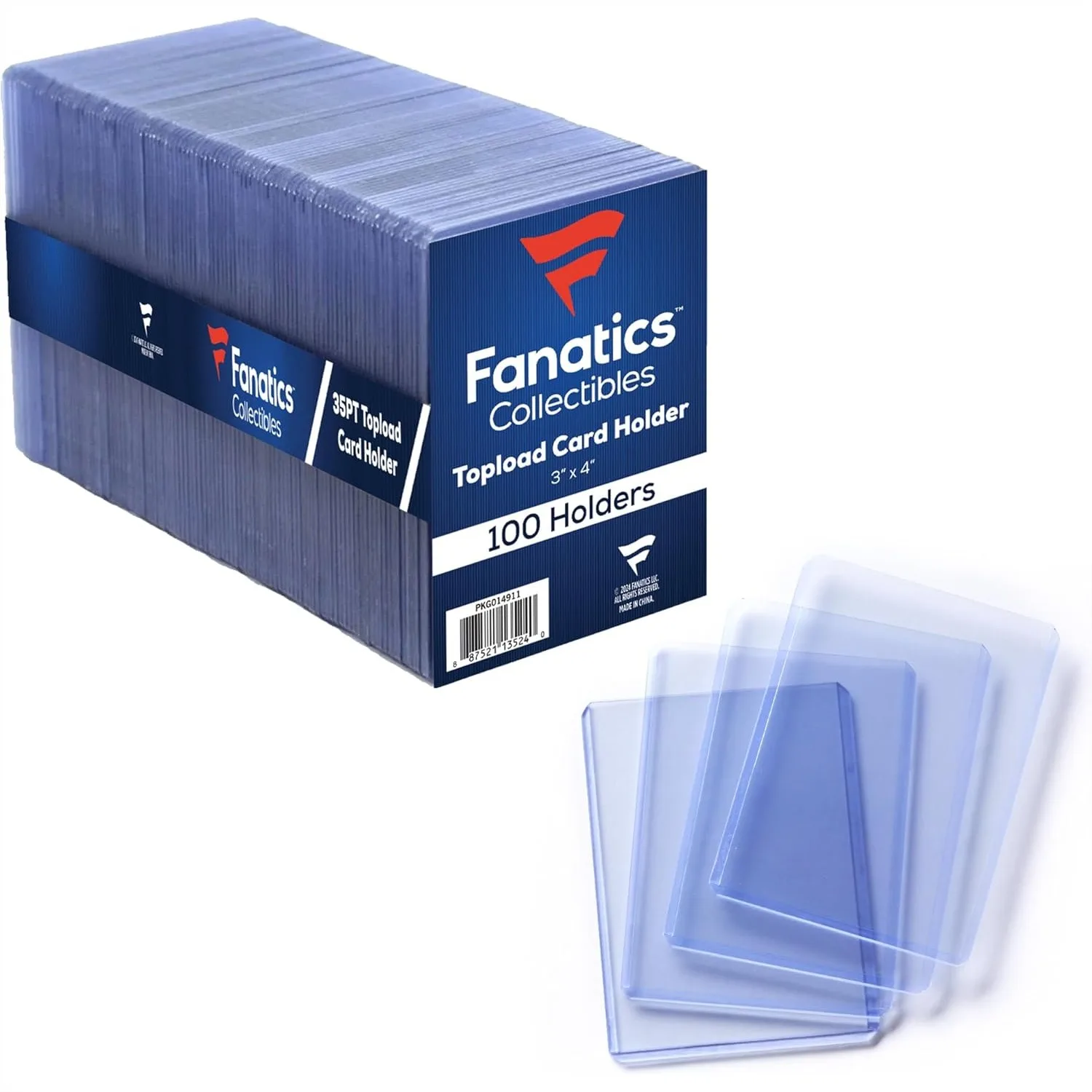 

35pt 3x4 Top Loaders 100 Count - Clear Rigid Card Holders for Trading Card Protection, Standard Size