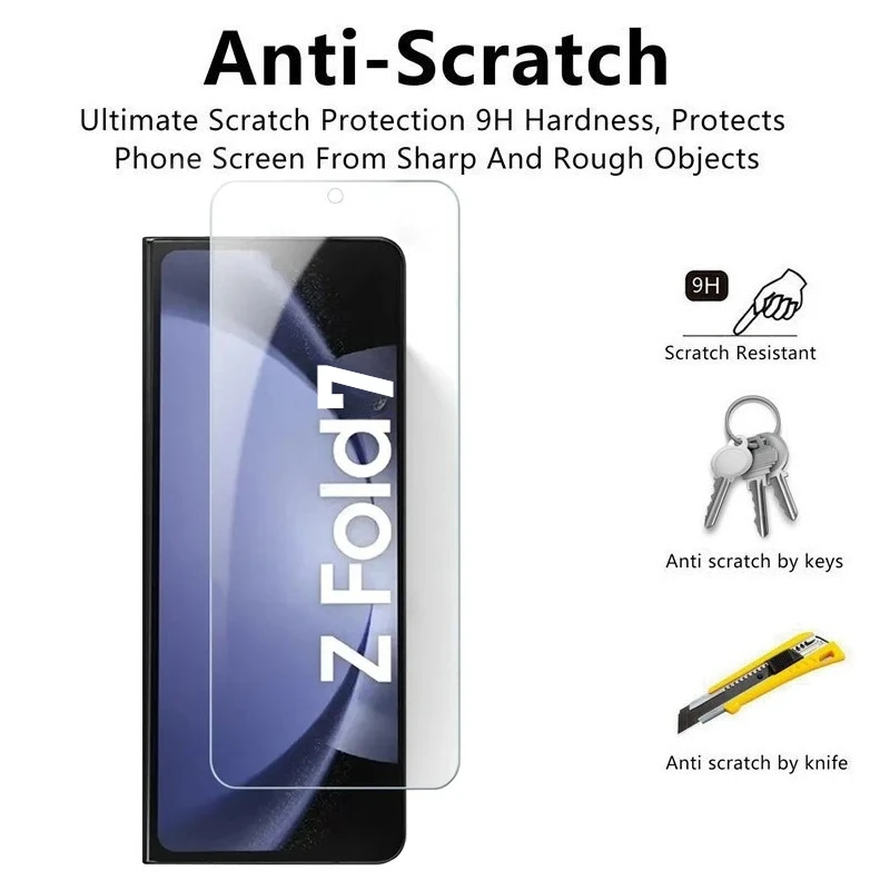 

4/2PCS 9H Tempered Glass for Samsung Galaxy Z Fold 7 HD Clear Screen Protector for Z Fold 7 6 5 4 3 Glass Protective Full Cover
