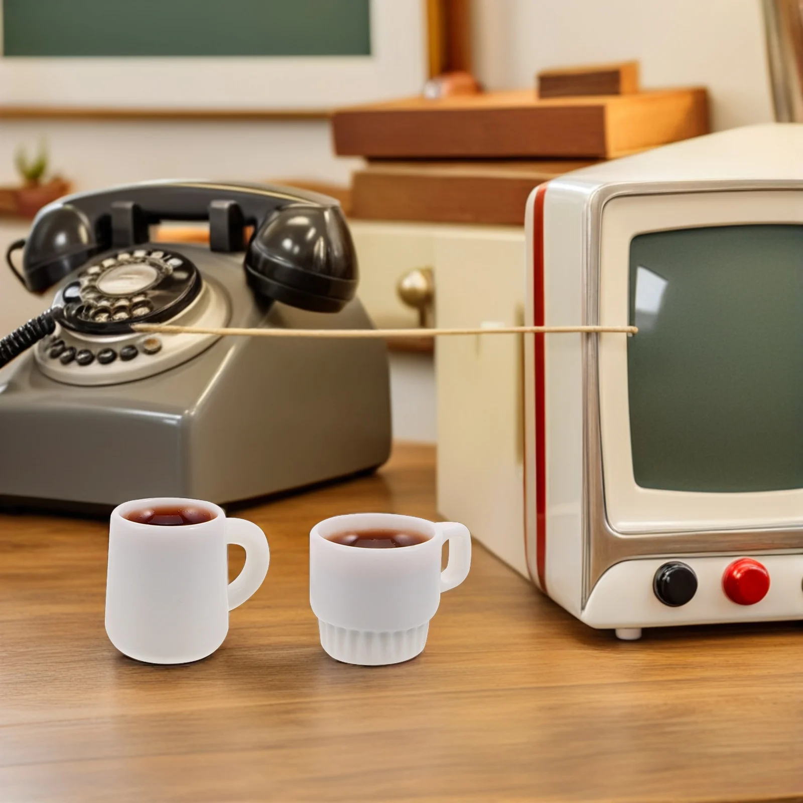 

50Pcs Mini Resin Coffee Cups Detailed Miniature Beverage Models for Dollhouse Decor Kitchen Accessories Craft Supplies Earring