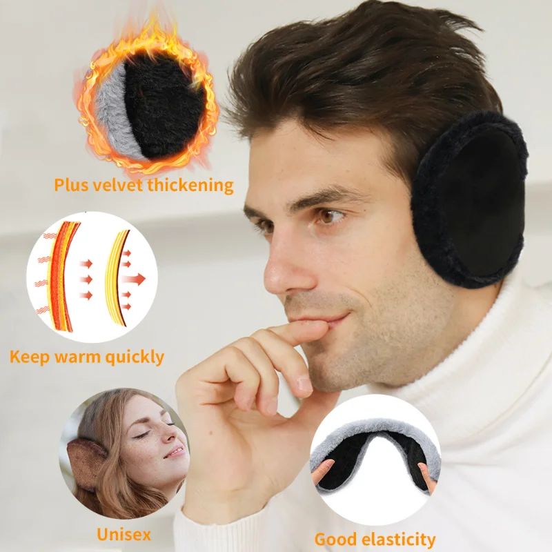 Thicken Fur Earmuffs Men Women Winter Velvet Ear Cover Outdoor Cycling Skiing Warm Plush Fleece Ear Muffs Antibruit Protector